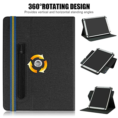 DINGGUAGUA Universal 10.1 Inch Android Tablet Case,Folio 360 Degree Rotating Multi-Angle Viewing Stand for All10.1 10.5" 10.9" Tablet,Gray