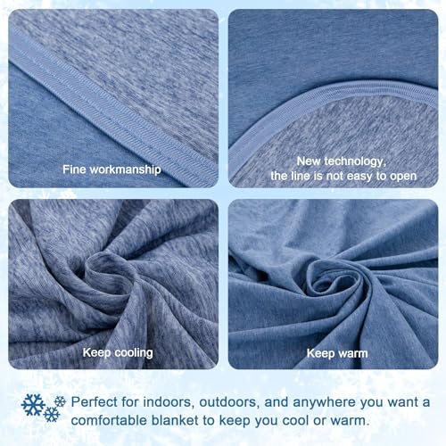 CHOSHOME Cooling Blanket for Hot Sleepers Lightweight Summer Cold Thin Blankets for Sleeping, Hot Flashes Night Sweats, Soft Blanket for Bed, Throw Size, Blue
