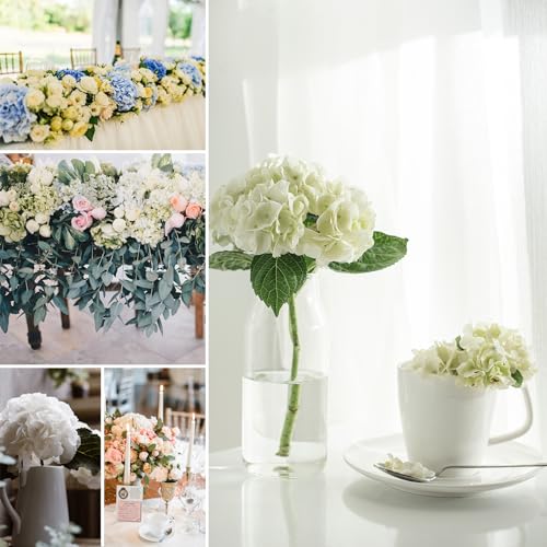 AWARDSEN White Hydrangea Artificial Flower,540 Petals Artificial White Hydrangea Bulk,Silk White Hydrangeas,Artificial White Hydrangea Flowers for Home Wedding Decoration