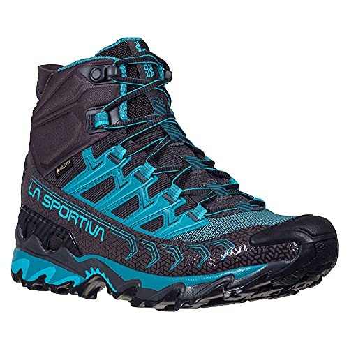 La Sportiva Womens Ultra Raptor II Mid GTX Hiking Boots, Carbon/Topaz, 5.5-6