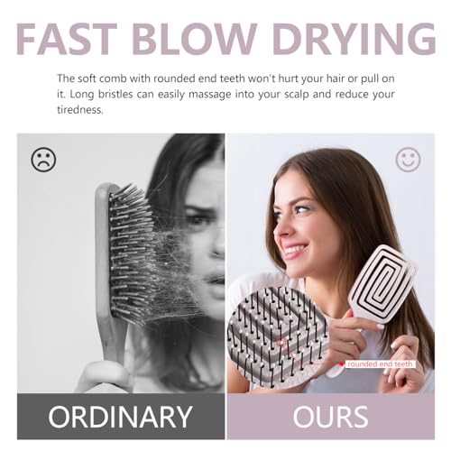 Daily Gard Detangling Brush, Dry and Wet Vented Detangler Hair Brush for Women and Men, Professional Paddle Curved Styling Hairbrush for Straight/Curly/Thick/Long/Wavy/Damaged Hair, Beige