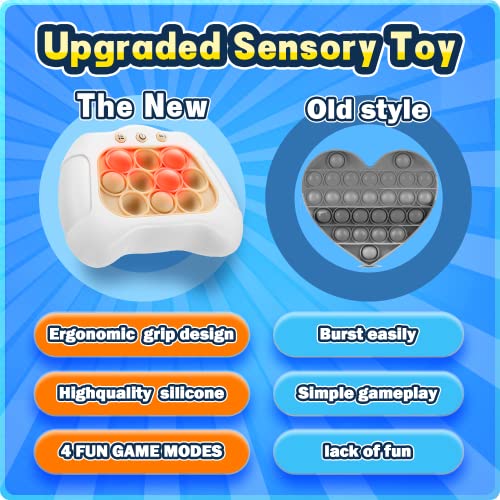 SIENBOR Quick Push Game Console ,4 Modes Games, A Toy Game Machine That Exercises Reaction Ability and Improves Concentration |Teens Boys & Girls Ages 3-12 Years Old & Up (Blue)