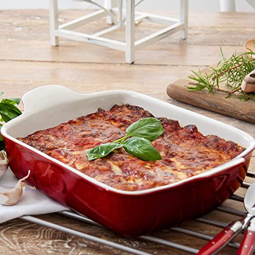 Emile Henry 13" x 9" Large Rectangular Baker - Modern Classics Collection | Rouge & Modern Classics Small Rectangular Baker 11x10, 11 x 8, Rouge Red