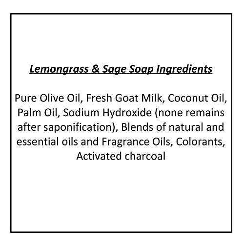 Goat Milk Lemongrass Soap (4Oz) – Goat Milk Handmade Soap Bar with Lemongrass and Sage Oil Essential Oils - Organic and All-Natural – by Falls River Soap Company