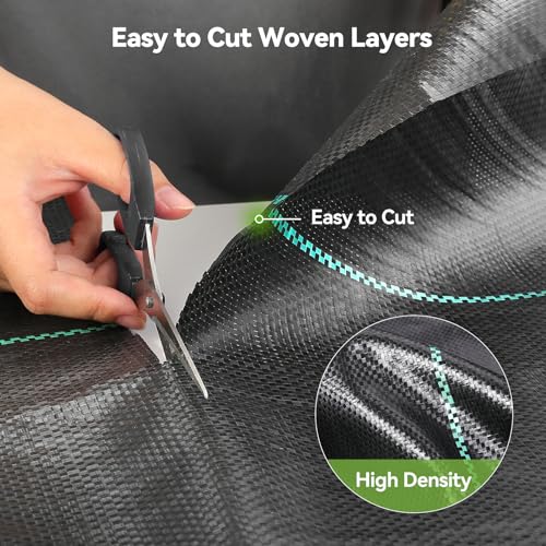 iropro 3ftx50ft Weed Barrier Landscape Fabric Heavy Duty, Woven Weed Control Cloth, Woven Geotextile Fabric for Underlayment, Gardening Ground, Commercial Driveway Weed Block Cover Mat