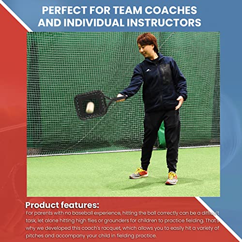 Baseball Racket for Fly Balls: Fungo Racket Baseball/Baseball Racket for Coaches and Parents to Help Players Practice Hitting Grounders and Pop Flies (New)