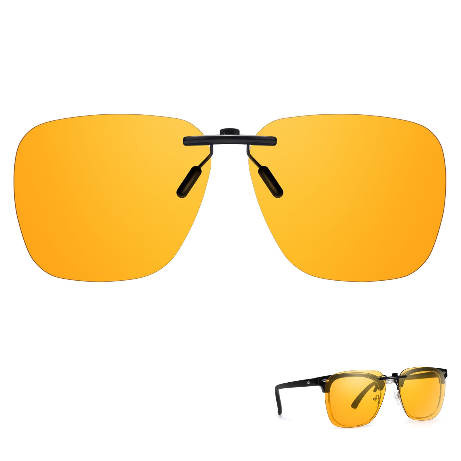 TJUTR Clip On Blue Light Blocking Glasses for Prescription Glasses, Fit Over Glasses for Computer TV Gaming, Anti Eyestrain