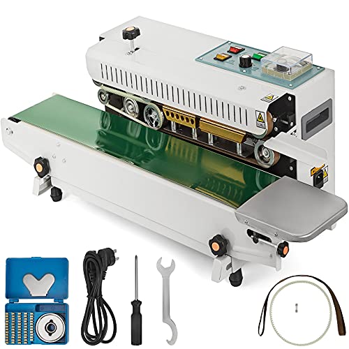 Happybuy FR-900 Continuous Band Sealer, Automatic Horizontal Band Sealer 110V, Continuous Sealing Machine Temperature Control, Bag Sealer Machine for PVC Bags Films