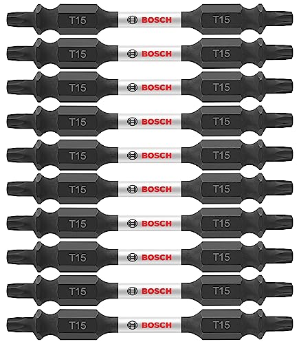 BOSCH ITDET1525B 10-Pack 2-1/2 In. Torx #15 Impact Tough Double-Ended Screwdriving Bits