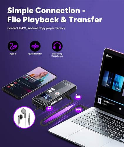 128GB Digital Voice Activated Recorder - 3072Kpbs HD Dual MIC Tape Audio Recording Device with Playback Noise Reduction for Interviews/Meeting, Store 2048 Hours of Documents Voice Activated Recorder