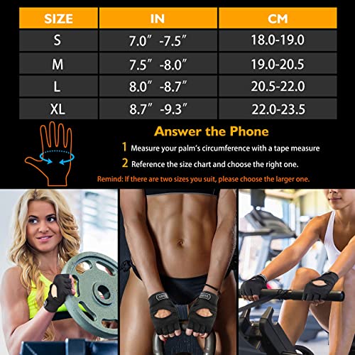 ihuan New Breathable Workout Gloves for Women & Men - No More Sweaty & Full Palm Protection Gym Exercise, Cycling, Fitness, Weightlifting, Pull-ups, Deadlifting, Rowing