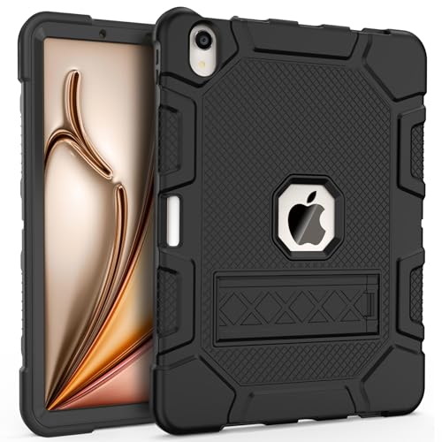 Rantice iPad Air Case 11-inch M2 (2024) /iPad Air 5th/4th Gen 10.9", Shockproof Rugged Case with Kickstand & Pencil Holder, Drop Protection, Compatible with iPad Air 6th/5th/4th Gen, Black