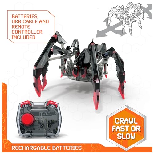 HEX BOTS Remote Control Tarantula, Rechargeable Robot Spider Toys for Kids, Adjustable Robotic Tarantula Spider, Robot Toys for Boys & Girls Ages 6 & Up