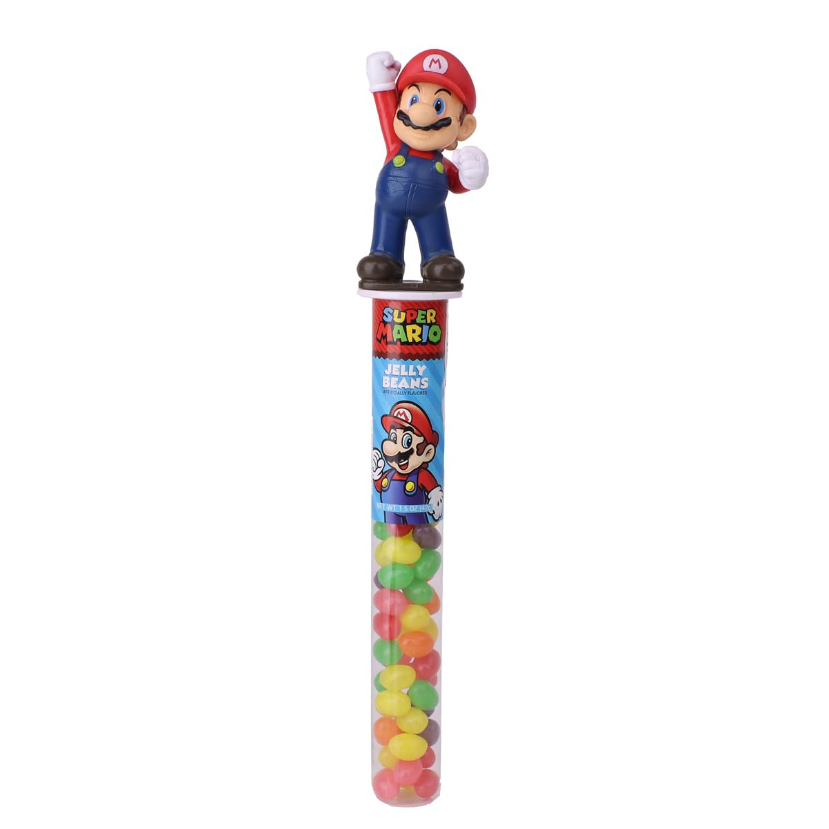 Mario Prefilled Gift Basket with Toys, Jelly Beans Candy and Bonus Mario Tube Topper for Kids, Tweens, Teens