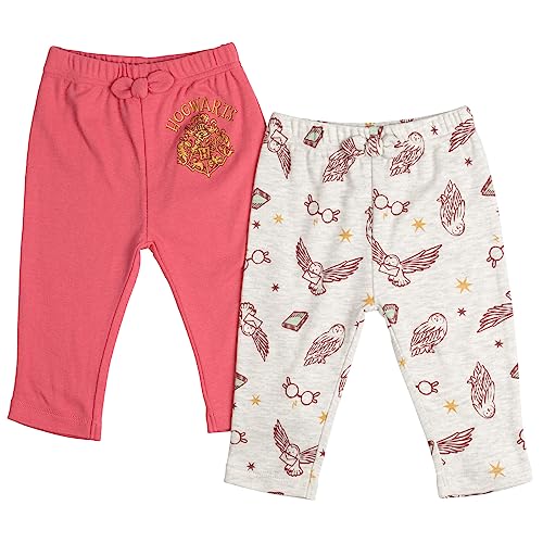 Harry Potter Hogwarts Hedwig Owl Newborn Baby Girls 2 Pack Pants Red/White Newborn