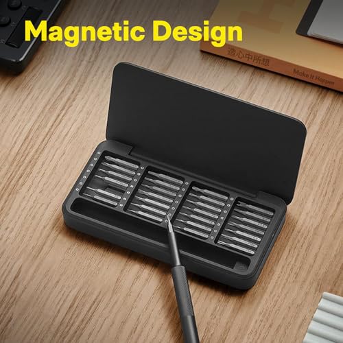 HOTO 28 in 1 Precision Screwdriver Set, Manual Small Screwdriver Set Magnetic Bits & Box, Mini Screwdriver Set for Eyeglasses, Electronics, Watches, Phones, Laptops, Cameras Repair Kit