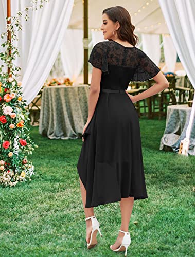 Wedtrend Women's Formal Dress Ruffle Cocktail Party Dress Flutter Sleeve Fall Wedding Guest Dress WT0303PeacockGreen2XL