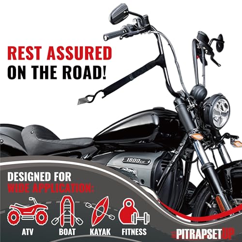 Soft Loop Tie Down Straps | 1.5 x 18 inches- 10,000 lbs Break Strength | 6 Pack | Loop Tie Down Extension Straps for Securing Dirt Bike, ATV,UTV, Motorcycle | Black | by PITRAPSETUP