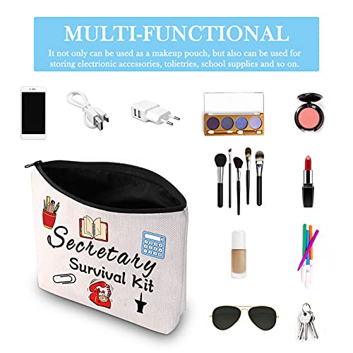GJTIM Secretary Gift Secretary Day Gift Secretary Admin Appreciation Gift Secretary Survival Kit Zipper Pouch Makeup Bag (Secretary 2 Bag)