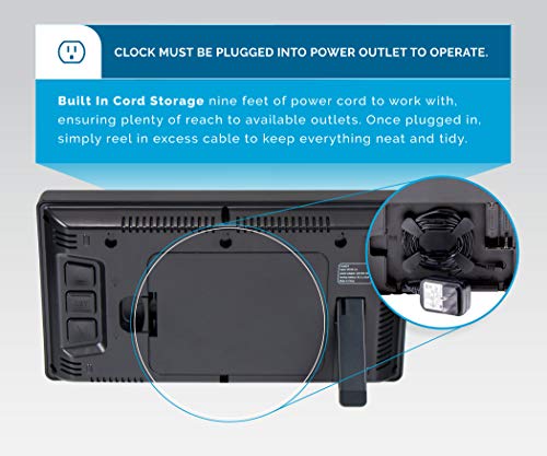 AcuRite 75111M 10-inch LED Digital Clock with Auto Dimming Brightness Blue