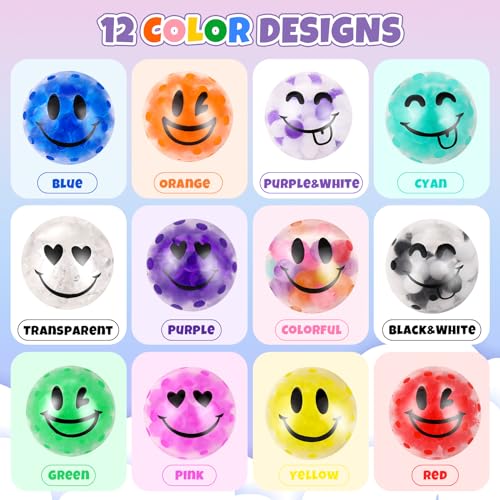 12 Pack Fidget Stress Balls for Adults, Cute Octopus Stress Relief Stress Ball, Bulk Squishy Squeeze Ball Set and Birthday Party Favors