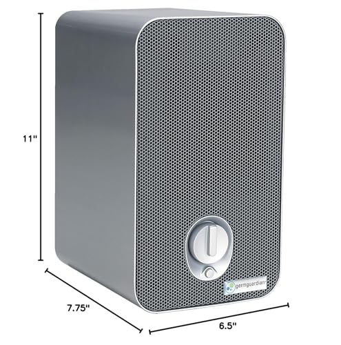 GermGuardian Air Purifier for Home with HEPA Filter, Removes 99.97% of Pollutants, Covers up to 375 Sq. Foot Room in 1 Hr, UV-C Light Helps Reduce Germs, Zero Ozone Verified, 11", Silver, AC4100CA