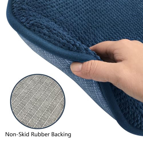 PAGGED Blue Foam Seat Cushions Kitchen Chairs Pads for Dining Chairs Non Slip Office Seat Cushions Washable U Shaped Soft Thick Large Metal Wooden Chair Cushions,17" x 15"
