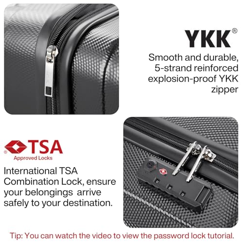 Hanke 29 Inch Luggage Suitcases With Spinner Wheels Lightweight PC hardside Rolling Suitcase With TSA Lock, Checked-Large 29-Inch(Bamboo Green)