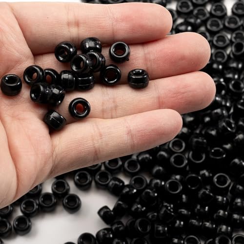 1000 Pcs Acrylic Pony Beads 6x9mm Bulk for Bracelet Necklace Jewelry Making Earring Hair Braiding Kandi Beads (Violet blue6)