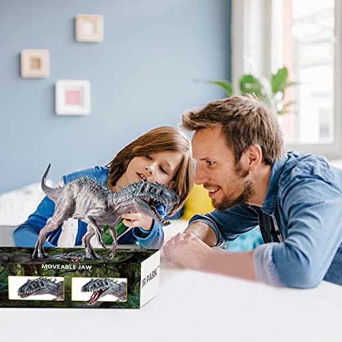 2Pcs Dinosaur Set, 15.7" Large Tyrannosaurus Rex and 12.2" Realistic T-rex, Educational Dinosaur Action Figure Wildlife Animal Model, Great for Collector, Party Favor, Birthday Gifts