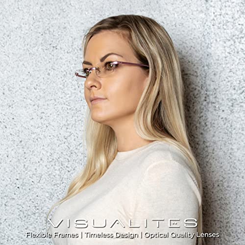 Visualites 1 Grey Matrix 1.50 Power Lightweight Rimless Reading Glasses For Men and Women