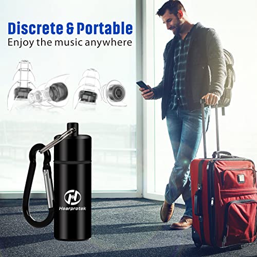 Hearprotek Concert Ear Plugs, 2Pairs Reusable high Fidelity Musician Ear Plugs for Concerts Loud Music-Noise Reduction Ear Protection earplugs for Rave,Festival,Music,Tinnitus Relief