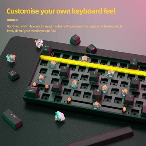 IROK ZN84 RGB TKL 80% 84 Keys Wireless BT5.0/2.4G/USB-C Hot Swappable Mechanical Keyboard Customizable Backlit Gaming Keyboard-BlackYellow/Brown Switch