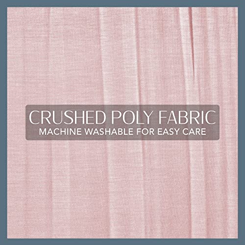 Elrene Home Fashions Jolie Crushed Semi-Sheer Window Curtain, Adjustable Tie-Top Single Panel, 52" x 84" (1 Panel), Blush