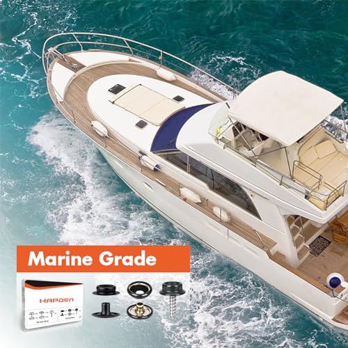 350 Pcs Boat Cover Snaps, Canvas Snap Kit & Button Snaps, 100 Set Heavy Duty Snap Fasteners Kit 3/8" Socket Stainless Steel Snaps Marine Grade for Leather Boat Cover Furniture (Black)