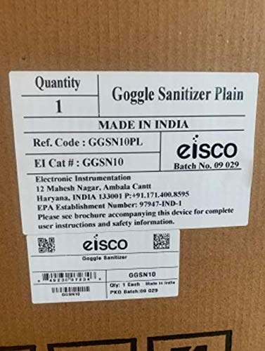 EISCO Goggle Sanitizer - UV Sanitizing Cabinet - Holds 36 Goggles - Wall Mountable - Heavy Duty CRC Steel Labs