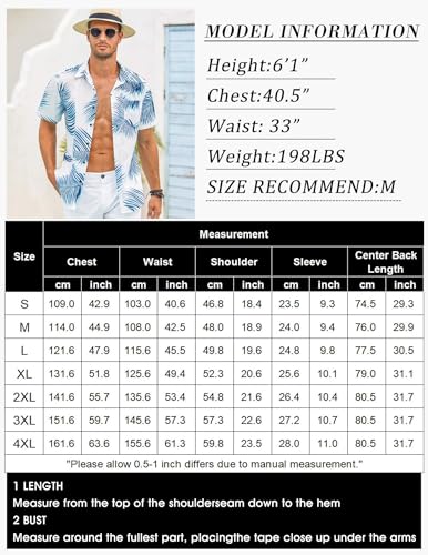 COOFANDY Shirts for Men Short Sleeve Mens Floral Hawaiian Shirt Casual Button Down Tropical Shirt Summer Beach Shirt