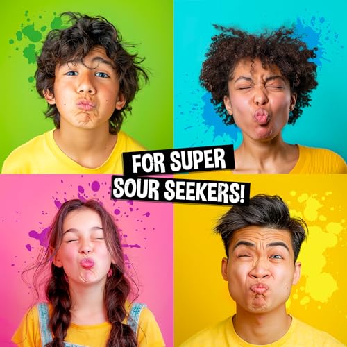 WARHEADS - Extreme Sour Hard Candy - Sour Apple, Black Cherry, Blue Raspberry, Lemon & Watermelon Flavors - 1 oz. Bags - 12 Pack