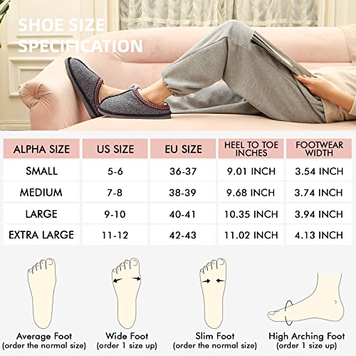 House Bedroom Slippers for Women Indoor and Outdoor with Fuzzy Lining Memory Foam(Baby Pink,5/6)