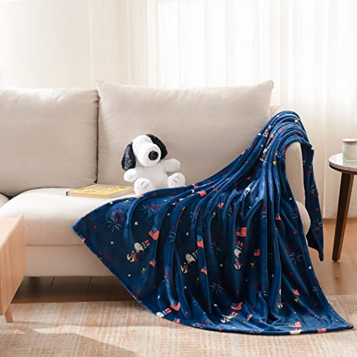 Berkshire Blanket Peanuts® VelvetLoft® Cute Character Snoopy Plush Throw Blanket,The Flying Ace,Throw 55 in x 70 in (Official Peanuts® Product)