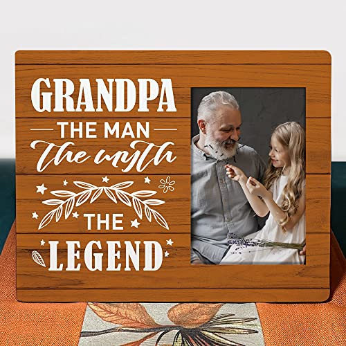 Grandpa Picture Frame Gifts, Best Poppy Belongs to Me, Father's Day Gifts for Grandad, Birthday Christmas Gifts for Grandfather, First Time New Grandpa Gifts for Promoted to Grandpa Ready to Be