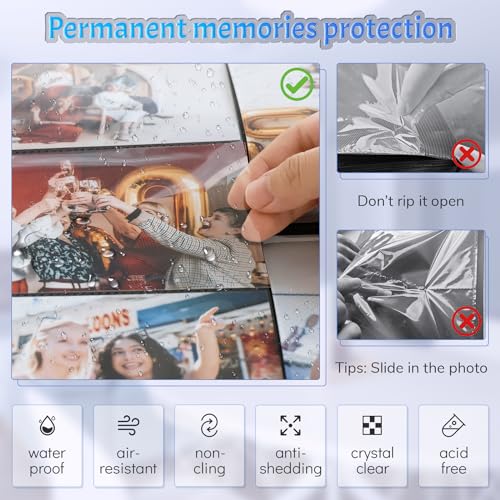popotop Photo Album 4x6 200 Pockets Photo with Label, Linen Hardcover Photo Albums for Wedding Gifts Baby Memory Travel Anniversary Brithday School, Picture Book with Horizontal & Vertical Photos