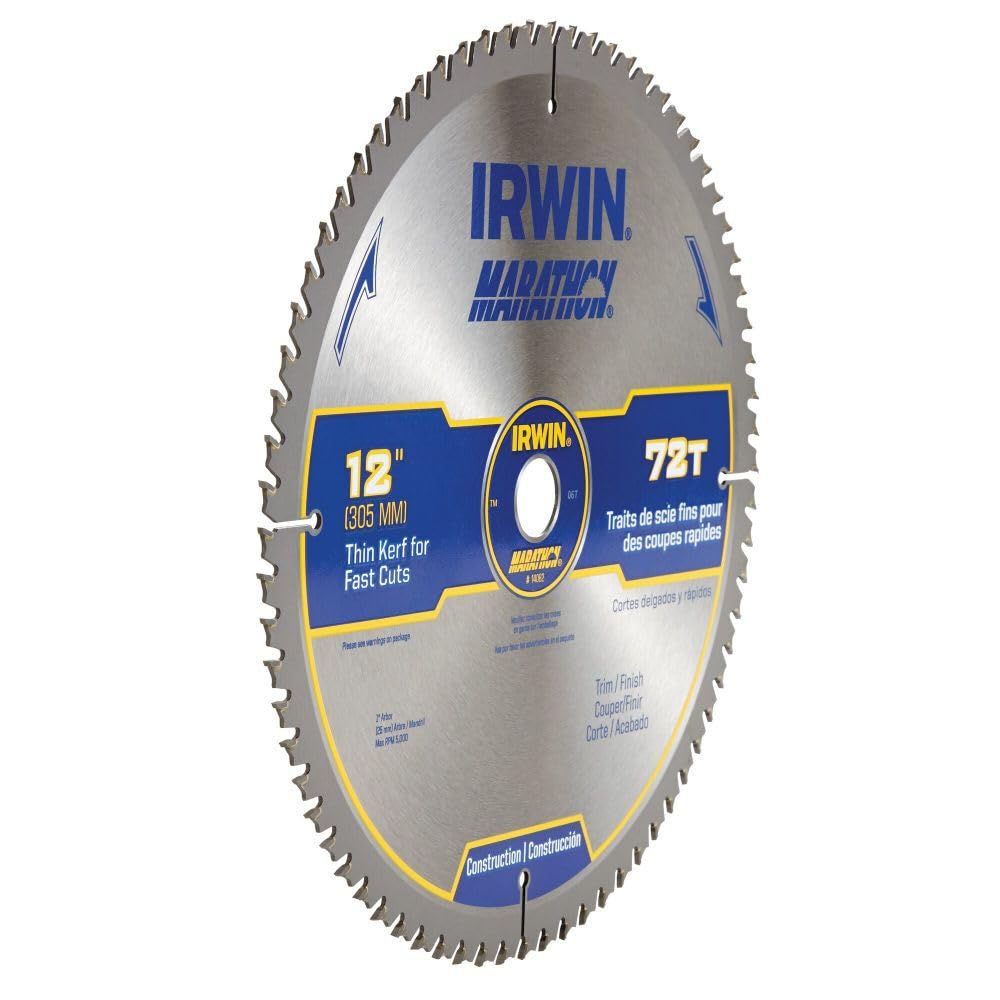 IRWIN Tools MARATHON Carbide Table/Miter Circular Blade, 12-Inch, 72T (14082)