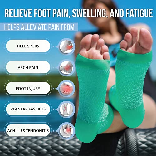 SB SOX Ankle Compression Sleeve - Plantar Fasciitis Compression Socks - Best Arch Support for All Day Wear - Relief for Heel Pain and Night Splint Comfort (Black, Small)