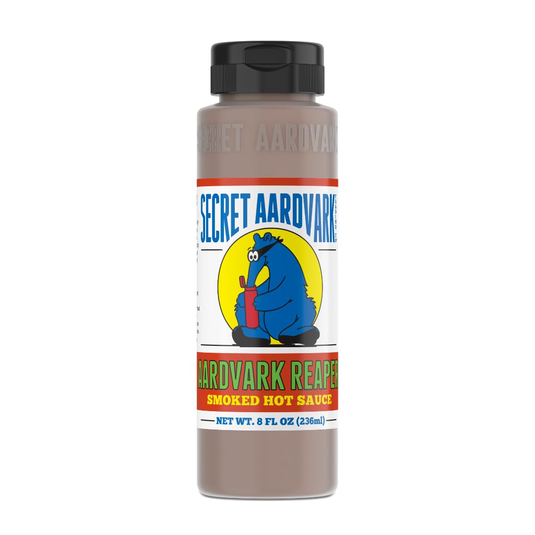 Secret Aardvark Reaper Hot Sauce - Carolina Reaper Hot Sauce, Smoky, Low Carb, Dairy Free, Spicy BBQ Sauce, Hot Sauce & Marinade - 8 fl oz 1 Pack