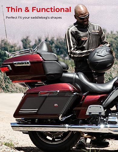KEMIMOTO Motorcycle Saddlebag Organizers 2 Pack Compatible with Touring Models 2014-2024 Street Glide Road Glide Road King Electra Glide Black Saddle Bag Liners