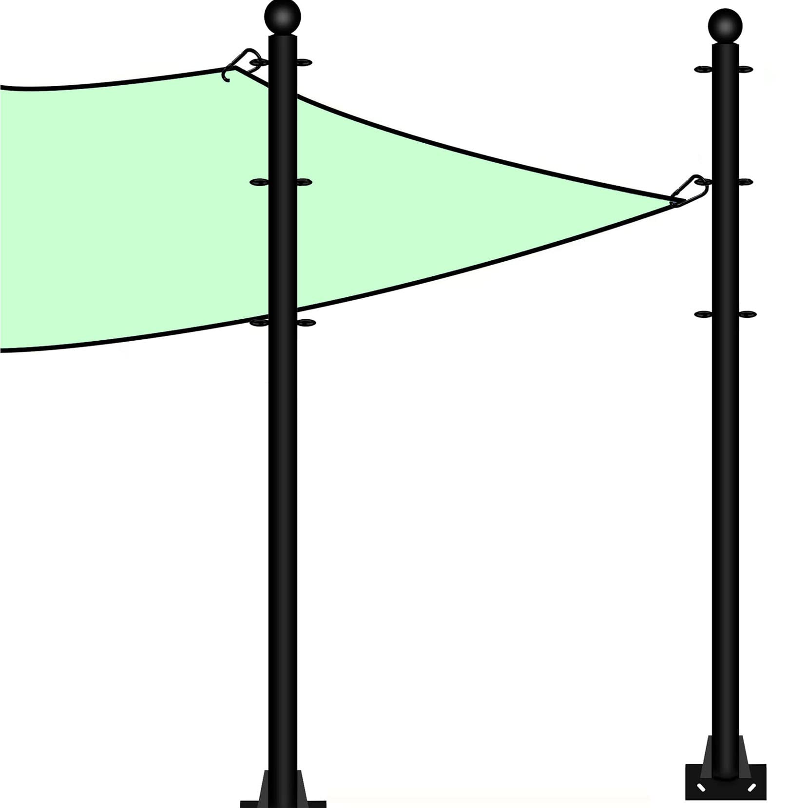 Shade Sail Poles, Outdoor Sun Shade Sail Pole Kit Support Awning Canopy Heavy Duty Steel Post for Outside Deck Patio Backyard Garden (10.2FT,2pack)…