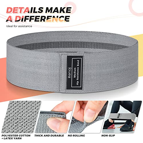 Renoj Resistance Bands, Exercise Workout Bands for Women and Men, 3 Set of Stretch Bands for Booty Legs, Pilates Flexbands