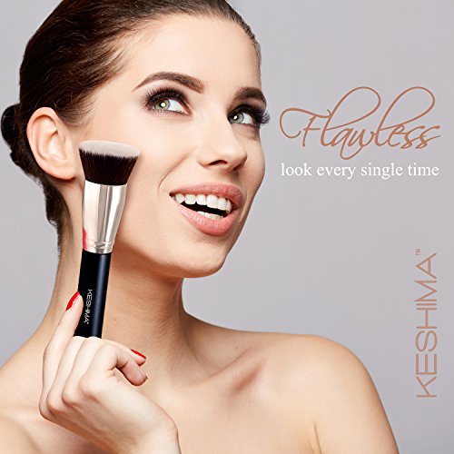 Large Flat Top Kabuki Foundation Brush By Keshima - Premium Makeup Brush for Liquid, Cream, and Powder - Buffing, Blending, and Face Brush, 1.6" Top Diameter