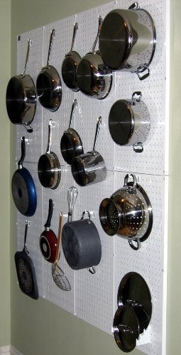 Wall Control Pegboard 32in x 16in White Metal Pegboard Tool Board Panel